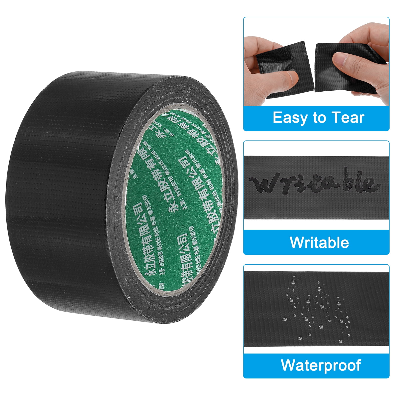 Uxcell Pickleball Ball Court Marking Tape 66ft, Marking Edge Guard Ultra-Adhesive Tape, Black 2 Pcs