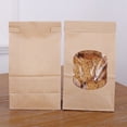 thumbnail image 4 of 50Pcs Bakery Bags with Clear Window Sealing Grease Proof Kraft Paper Bag for Food Snacks Cookie Coffee  XS, 4 of 5