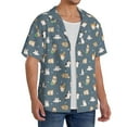 thumbnail image 2 of Goofa Cute Cats And Dogs Printed Men's Casual Short-sleeved Shirt,Lightweight Breathable Button-down,Summer Casual men's top,Versatile Fashion shirt-Medium, 2 of 7
