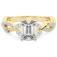 thumbnail image 3 of IGI Certified 3 Carat Emerald Shape Lab Grown Diamond Engagement Ring | 14K Yellow Gold | Harlow Twisted Shank Diamond Ring| FG-VS1-VS2 Quality Friendly Diamonds, 3 of 5