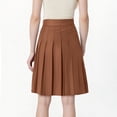 thumbnail image 3 of Womens Stretchy Pleated Midi Skirt Comfort High Waist Cheerleader School Uniform Skirt for Teen Girls, 3 of 6