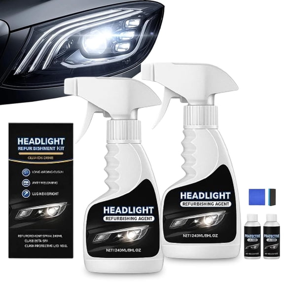 LOUQIBINE Q4 Headlight Restoration Kit with Crystallization Coating, No Polishing Required for Cloudy Yellowed Headlights, All Vehicles