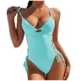 thumbnail image 1 of LNGOOR Summer Savings Clearance One Piece Swimsuit For Wonen Tummy Control Swimwear Solid Color Monokinis Bathing Suits, 1 of 1