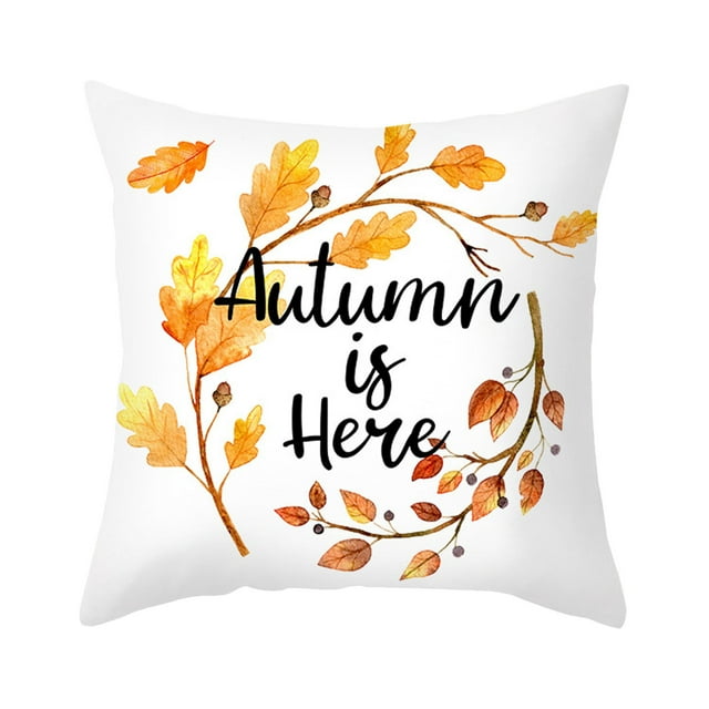 Dsscvnef Ensemble de Citrouilles Automne, Coussin Décoratif en Lin Imprimé Feuille d'Érable