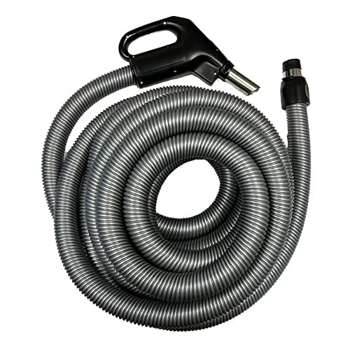 Wessel-Werk Universal Central Vacuum Hose, 30 ft. - 35 ft., Low-Voltage Crushproof Central Vacuum Hose with On/Off Suction Control Switch on Hose Handle, Gray (35ft. Hose)