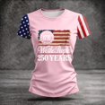 thumbnail image 4 of Iaqnaocc We The People 4th Of July Womens Tops Summer Shirt Round Neck Vintage T Shirt Patriotic 250 anniversary usa flag Festival Short Sleeve T Shirts for Women Pink XXXL, 4 of 5