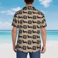 thumbnail image 4 of Honeii Dachshund Dog Woof Print Men’s Hawaiian Shirt,Classic Button-Down Short Sleeve Shirt, for Beach, Vacation, and Outdoor Activities,Medium, 4 of 7
