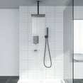 thumbnail image 3 of Kichae 12"Celling Mounted Square Shower Head System with Black Rain Shower and Handheld Shower, 3 of 6
