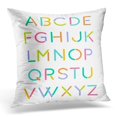 thumbnail image 1 of BSDHOME ABC Colorful Minimal Futuristic Alphabet Fonts Funny Throw Pillow Case Pillow Cover Sofa Home Decor 16x16 Inches, 1 of 1