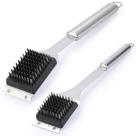 2 Pack Grill Brush, 16.5Inch & 14Inch Wire BBQ Brush for Outdoor Grill, Stainless Steel Cleaning