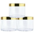 thumbnail image 2 of Beauticom 7g/7ml (0.23 Fl Oz) Thick Double Wall Leak-Proof Clear Plastic Jars with Flat Top Lids for Creams, Lotions, Powders, Glitters, and more... (Color: Metallic Gold, Quantity: 12pcs), 2 of 3