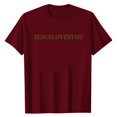 thumbnail image 3 of NAMTYQX Tshirts Shirts for Women Airoft Muster Plus Size Short Sleeve Looses Lightweight Crewneck Patterned Classic Womens Short Sleeve Tops Wine Size L, 3 of 5