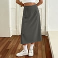 thumbnail image 4 of Gamivast Skirts for Women High Waisted A-Line Midi Skirt with Pockets Casual Skirt Work Office Skirt Flowy Pull on Modest Business Commuter Daily Wear Dark Gray XL, 4 of 6