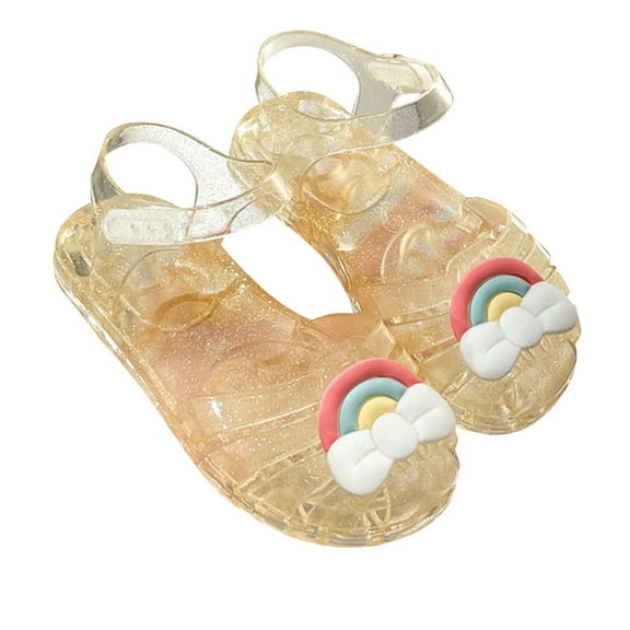 Wxolcjlv Kids Girls Jelly Sandals Girls Closed Toe Summer Dress Shoes Beach Flat Sandals Size 6 Years