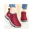 thumbnail image 4 of UKAP Mens Comfortable Slip On Snow Boots Work Breathable Lightweight Fuzzy Winter Shoes Red 7, 4 of 6
