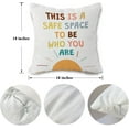thumbnail image 2 of Inspirational Quotes Throw Pillow Cover, This is a Safe Space, Sofa Home Bed Decor Mental Health Couch Case, 18 x 18 Inches Pillowcase for Psychology Counseling Therapy Office Bedroom Living Room -03, 2 of 5
