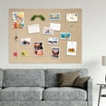 thumbnail image 3 of Beige Cork Bulletin Board 48" x 36", Foldable Felt Notice Pin Board for Wall, 4' x 3' Decorative Corkboard Photo Board DIY Vision Board with Self-Adhesive Tape for Office School Home with 20 Pushpins, 3 of 9