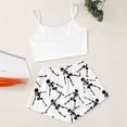 thumbnail image 5 of Xijirk Women Halloween Pajama Set Spaghetti Strap Crop Top with Shorts Skeleton Hand Print Loungewear for Sleepwear and Holiday Party,White,M, 5 of 5