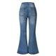 thumbnail image 5 of Jeans Flare Gibobby para Mujeres Altas Acampanados con Botones en la Cintura Aqua M, 5 of 5
