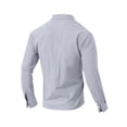 thumbnail image 6 of Men's Linen Cotton Long Sleeve Shirt Top Casual Lapel Button Down Shirt Loose Fit Breathable Waffle Knit Soft Textured Business Casual Work Office Travel Outfit | AESTIVO,Gray 2XL, 6 of 9