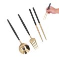 thumbnail image 4 of Chopsticks Spoon Fork, Washable Flatware Set 3Pcs/Set Travel Utensils 304 Stainless Steel With Storage Box For School For Travel For Outdoor, 4 of 8