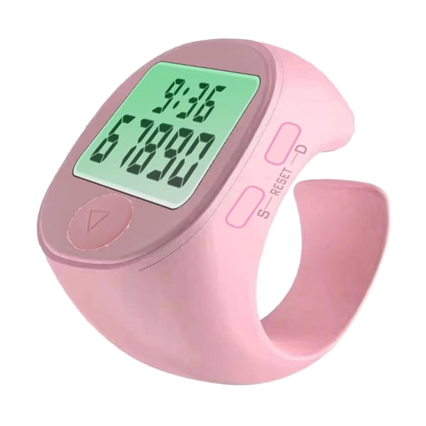 Contador de dedos electrónico, contador de mano, silencioso, portátil, compacto, nocturno Rosa