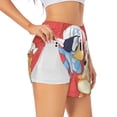 thumbnail image 3 of Lsque Bluey Printed Women's Running Shorts with Liner Pockets,Elastic Quick Dry Workout Athletic Gym Yoga Shorts,Womens High Waist Shorts-XX-Large, 3 of 9