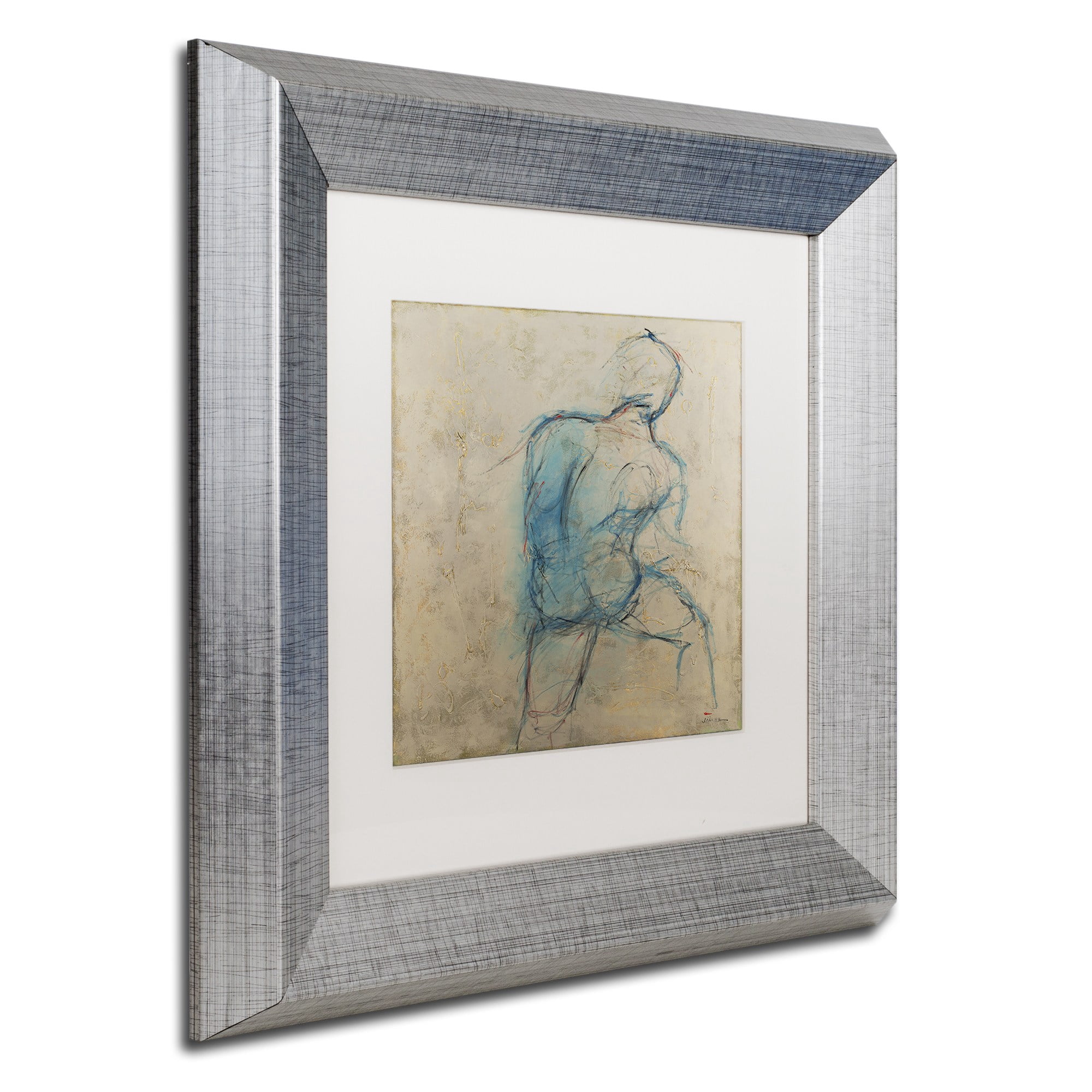 Trademark Fine Art "Iron Man" Canvas Art by Joarez, White Matte, Silver Frame