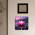 thumbnail image 3 of 14 Inch Wall Clock Battery Operated Square Clock Decorative for Office, Kitchen, Outdoor, Living Room，Lotus Pink Light Purple Sparkle Colorful, 3 of 4