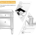 thumbnail image 5 of UBesGoo Modern Nightstand Mirrored Bedside Table with 1 Drawer and 1 Cabinet Door for Bedroom, Silver, 5 of 9