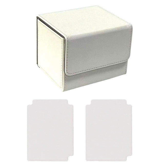 Colaxi Card Deck Box Card Protectors Collectible Cards Container Card Storage Box white