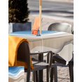 thumbnail image 5 of Hokiten Outdoor Tablecloths with Umbrella Hole & Zipper, Blue Brown 54x54 Inch Square Tablecloths, Gradient Geometric White Water Stripes Modern Waterproof Table Cloth, Patio/Pool Table Covers, 5 of 7
