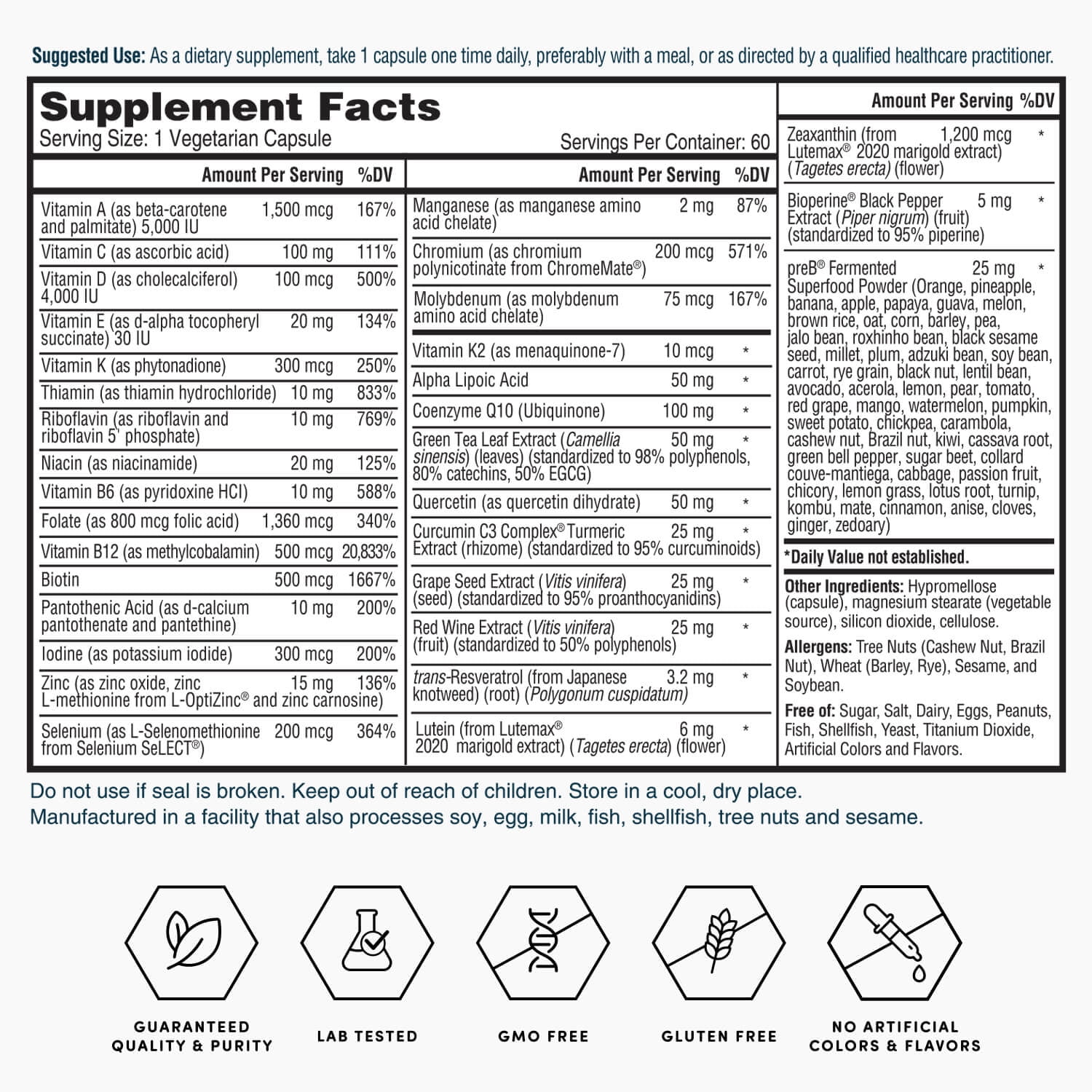 Nature's Lab - One Daily Multivitamin - 60 Capsules