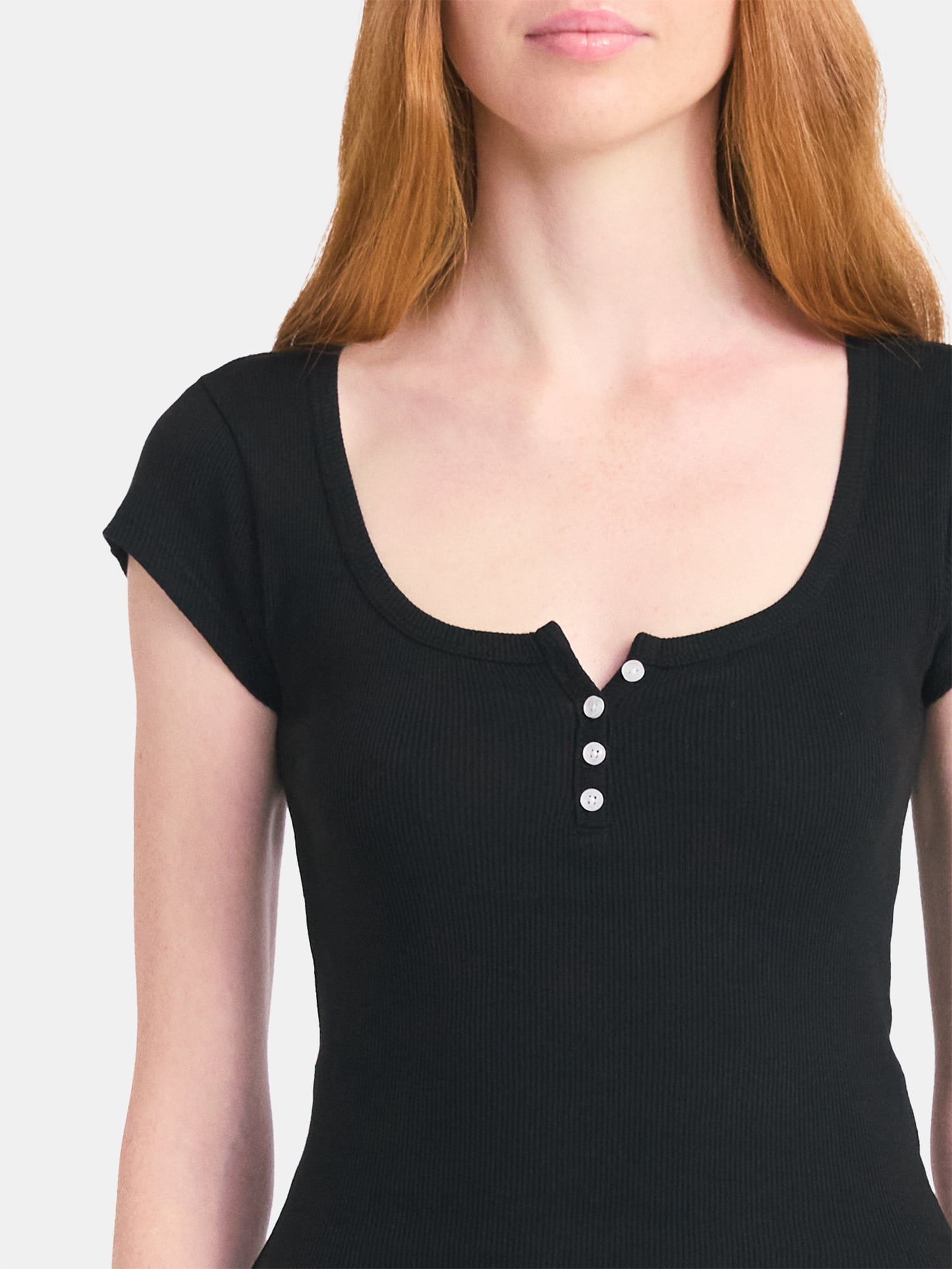 No Boundaries Cotton Henley Tee, Women's
