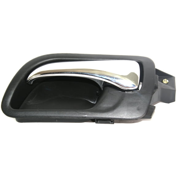 Interior Door Handle Compatible with 2003-2007 Honda Accord Front, Left Driver Black bezel with chrome lever