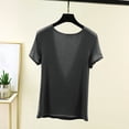 thumbnail image 6 of FRSASU Women's Casual Fashion Solid Color V-Neck Summer Short Sleeve Camisole Blouse T-shirt Top Gray-A, 6 of 6