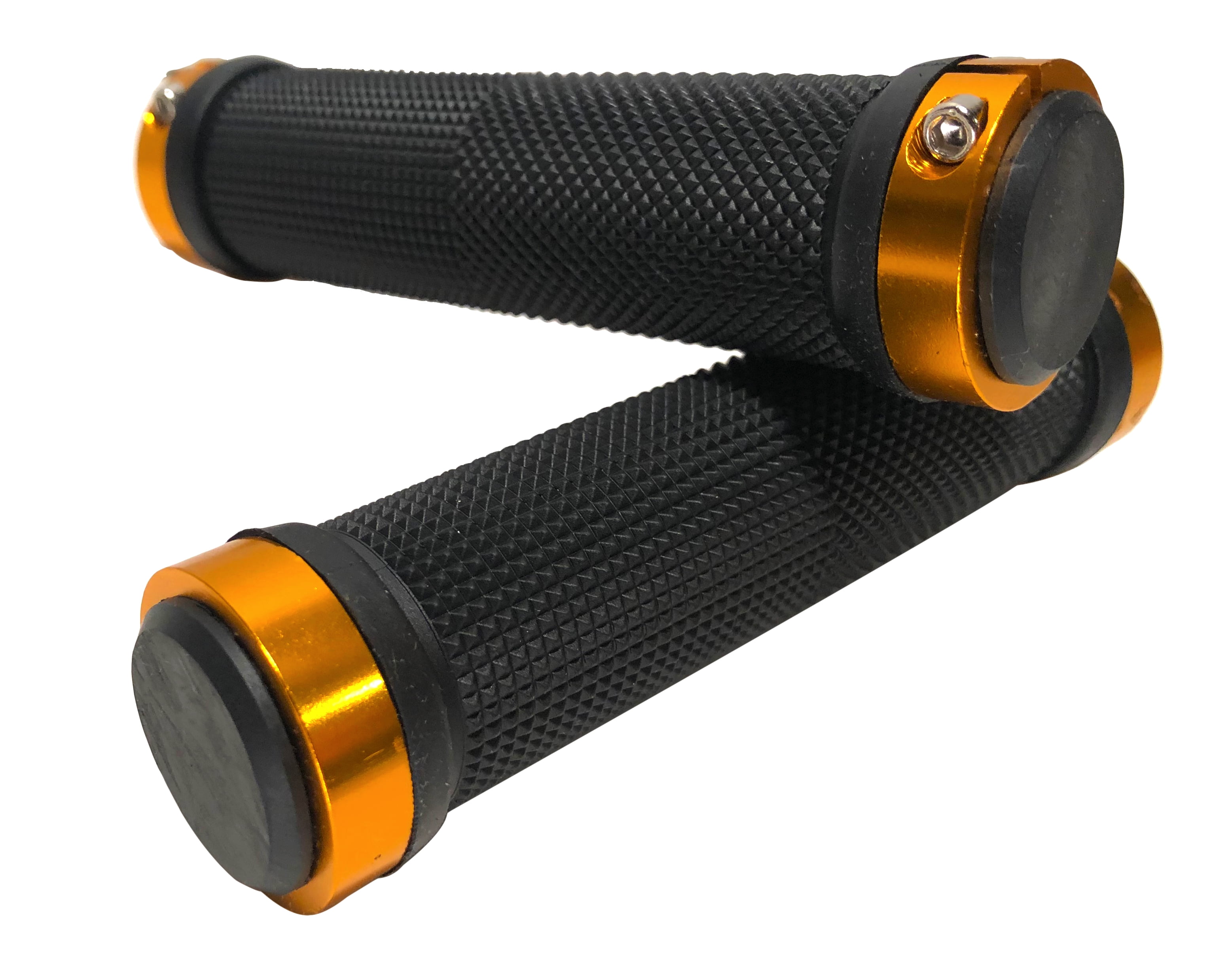 Double Lock on Gold Bike Grips MTB BMX Mountain Bike Handlebar Grips w