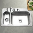 thumbnail image 3 of Houzer Legend 33 in Stainless Steel Topmount 80/20 Small Left Double Bowl Kitchen Sink with Strainer and Grid - LHD-3322-C, 3 of 7