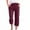 Wine, variant on under $5 JINMGG Womens Pants Summer Fall Fashion Fashion Womens Casual Solid Color Elastic Loose Pants Straight Wide Leg Trousers with Pocket