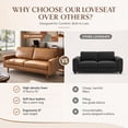 thumbnail image 2 of Koby Home 70" Loveseat Sofa with Wood Frame, Mid Century Modern Couch 2 Seater, Faux Leather Love Seat for Small Spaces Light Brown, 2 of 9