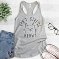 thumbnail image 2 of Don't Stress Meowt Tank Top Cat Tank Top, Ladies Racerback Tank Top, Funny Cat Tank, Clever Cool Cat Tank, Silver Gray, Large, 2 of 3