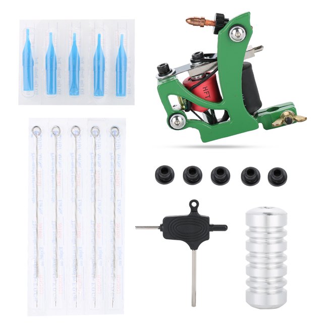 Máquina de tatuaje de bobinas, kit de tatuaje completo profesional Kit de tatuaje Agarre de tatuaje elaborado por expertos