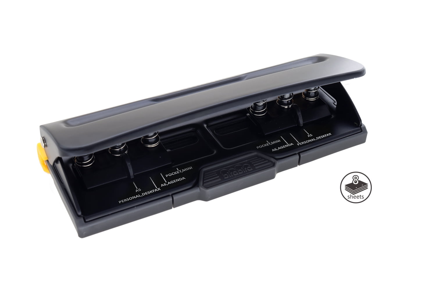 Black 8 Sheet Capacity Bira Craft Adjustable 6 Hole Punch Mini/Pocket / A4 / A5 / A6 / Agenda/Personal/Deskfax Performance Guaranteed