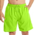 thumbnail image 2 of UVEASISHA Workout Shorts with Zipper Pockets for Men Athletic Performance Gym Shorts Side Split Drawstring Waist Short Pants Green L, 2 of 5