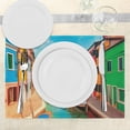 thumbnail image 3 of Ambesonne Venice Place Mats Set of 4, Colorful Buildings Boats, Standard Size, Multicolor, 3 of 6