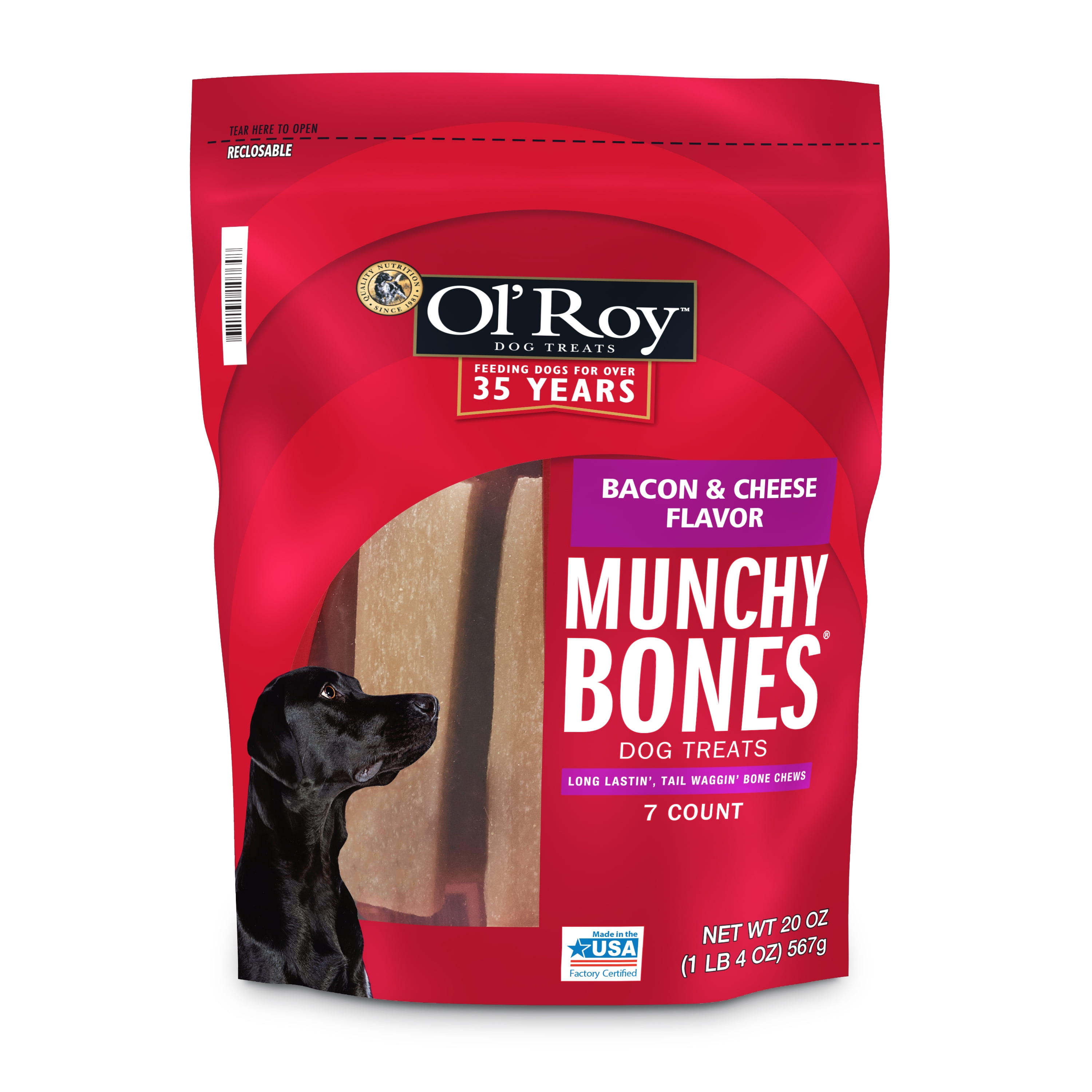 Ol' Roy Munchy Bones Dog Treats, Bacon 