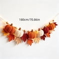thumbnail image 3 of Hand-Crocheted Halloween Pumpkin Garland with Maple Leaves, Acrylic Yarn Decor for Home and Thanksgiving Party Multicolor, 3 of 6