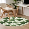 thumbnail image 5 of 4ft Washable Round Rug, Sage Green Moroccan Non-Slip Circle Area Rug for Living Room Bedroom, Abstract Gradient Gold Green Geometric Indoor Floor Mat for Home Decor, 5 of 9