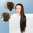 thumbnail image 6 of yotijay Hair Training Head Manikin Doll Head Synthetic Fiber Hair Mannequin Manikin Head Brown with Makeup, 6 of 9