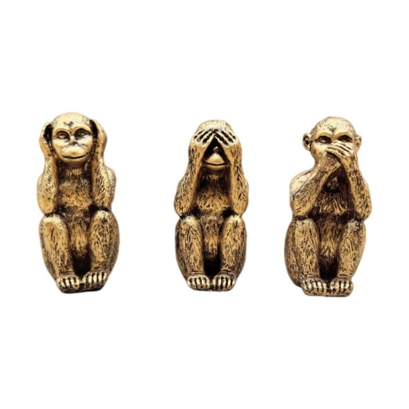 CIYISON Unique Monkey Figures Representing See No Hear No Speak No Evil Theme Figurines